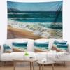 Designart ' Ideal Blue Atlantic Beach in Summertime' Seashore Tapestry Blanket Dcor Wall Art for Home and Office Medium: 39 in. x 32 in view 1