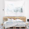 Designart ' Christmas Winter Happy Panorama' Landscape Tapestry Blanket Dcor Wall Art for Home and Office, Created On Lightweight Polyester Fabric x Large: 92 in. x 78 in view 2