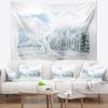 Designart ' Christmas Winter Happy Panorama' Landscape Tapestry Blanket Dcor Wall Art for Home and Office, Created On Lightweight Polyester Fabric x Large: 92 in. x 78 in view 3