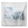Designart ' Christmas Winter Happy Panorama' Landscape Tapestry Blanket Dcor Wall Art for Home and Office, Created On Lightweight Polyester Fabric x Large: 92 in. x 78 in view 4