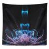 Designart ' Fractal Flower Blue Purple Digital Floral Tapestry Blanket Dcor Wall Art for Home and Office, Created On Lightweight Polyester Fabric Medium: 39 in. x 32 in view 2