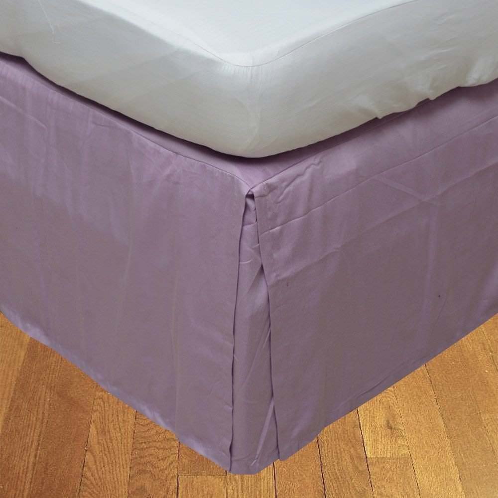 Selection Bedding Collection 1 PC Split Corner Bed Skirt 100% Egyptian Cotton Super Luxurious 300 Thread Count Drop Length 17 Inches. (Twil XL, Lilac)