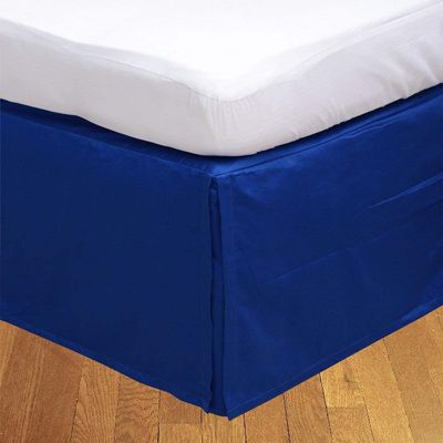 Selection Bedding Collection 1 PC Split Corner Bed Skirt 100% Egyptian Cotton Super Luxurious 300 Thread Count Drop Length 17 Inches. (Twil XL, Royal Blue)