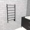 Amba Jeeves FSMB Model F-Straight 7-Bar Hardwired Towel Warmer in Matte Black view 2