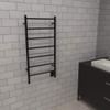 Amba Jeeves FSMB Model F-Straight 7-Bar Hardwired Towel Warmer in Matte Black view 3