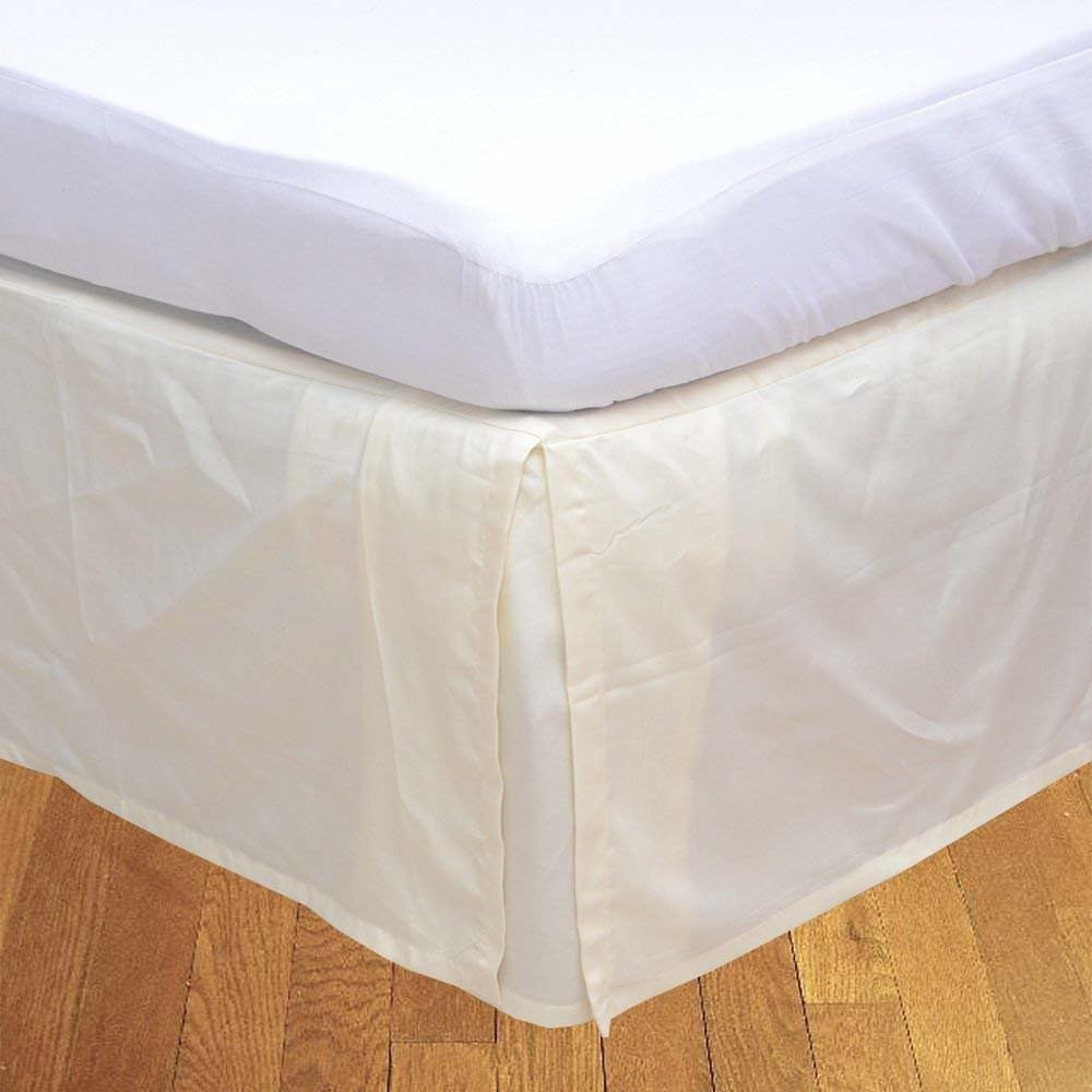 Selection Bedding Collection 1 PC Split Corner Bed Skirt 100% Egyptian Cotton Super Luxurious 300 Thread Count Drop Length 17 Inches,(Twil XL, Ivory)