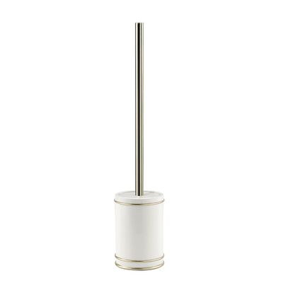 Gedy Olimpia Toilet Brush Toilet, Resin, Blanco-oro, 9.5 x 9.5 x 45