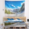 Designart ' Austrian Alps Seen from Ski Slope' Landscape Tapestry Blanket Dcor Wall Art for Home and Office, Created On Lightweight Polyester Fabric x Large: 92 in. x 78 in view 1