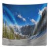Designart ' Austrian Alps Seen from Ski Slope' Landscape Tapestry Blanket Dcor Wall Art for Home and Office, Created On Lightweight Polyester Fabric x Large: 92 in. x 78 in view 2