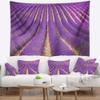 Designart ' Beautiful Pattern of Blooming Lavender' Flower Tapestry Blanket Dcor Wall Art for Home and Office, Created On Lightweight Polyester Fabric x Large: 92 in. x 78 in view 1