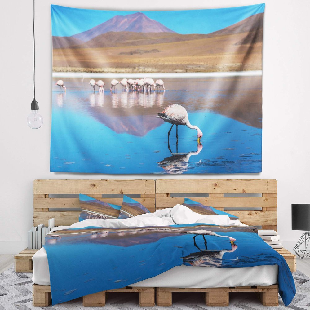 Designart Beautiful Flamingos in Bolivia, X-Large/92 x 78"