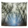 Designart ' Blue Light in Foggy Autumn' Landscape Photo Tapestry Blanket Dcor Wall Art for Home and Office, Created On Lightweight Polyester Fabric x Large: 92 in. x 78 in view 2
