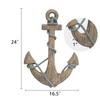 Asense 24 Inch Large Wooden Anchor Wall Decor, Handcrafted Rustic Nautical Wall Art with Rope, Coastal & Beach House Themed Decoration for Living Room, Bathroom, or Entryway view 2