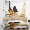 Designart ' Large Fishing Ship in Andaman' Seashore Tapestry Blanket Dcor Wall Art for Home and Office Medium: 39" x 32" view 2