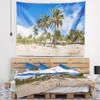Designart ' Anakena Beach in Easter Island' Seascape Tapestry Blanket Dcor Wall Art for Home and Office, Created On Lightweight Polyester Fabric x Large: 92 in. x 78 in view 3