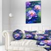 Designart CU6292-20-20-C Blue Lotus Oil Painting' Floral Round Throw Pillow, 20" view 2