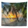 Designart ' Beach in Caribbean Island of Barbados' Modern Seascape Tapestry Blanket Dcor Wall Art for Home and Office, Created On Lightweight Polyester Fabric x Large: 80 in. x 68 in view 2