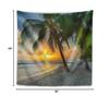 Designart ' Beach in Caribbean Island of Barbados' Modern Seascape Tapestry Blanket Dcor Wall Art for Home and Office, Created On Lightweight Polyester Fabric x Large: 80 in. x 68 in view 4