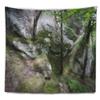 Designart ' Deep Moss Forest with Rocks' Landscape Tapestry Blanket Dcor Wall Art for Home and Office Large: 60 in. x 50 in view 1