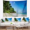 Designart ' Beautiful Praslin Island Seychelles' Seascape Tapestry Blanket Dcor Wall Art for Home and Office x Large: 92 in. x 78 in view 1