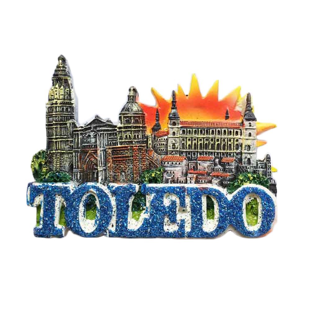 3D Toledo Spain Refrigerator Magnet La Catedral Style Souvenir Sticker,Spain Hand-Made Home and Kitchen Decoration Fridge Magnet