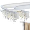 Double Row Plastic Metal Alloy Rod Curved Rail Window Curtain Track Poles Ceiling Mounting (500cm Dual Row) view 1