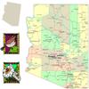 Gifts Delight Laminated 27x24 Poster: Political Map - Map of Arizona view 1