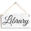 123RoyWarner Library Handmade Shabby Chic Wooden Sign Plaque view 1