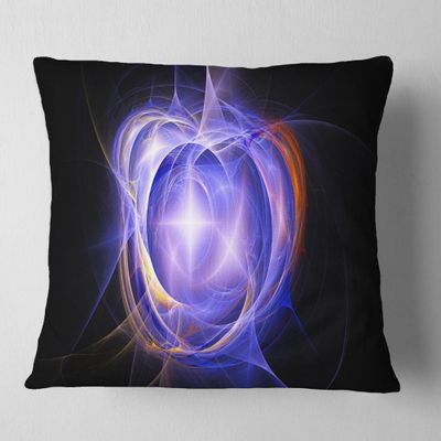 Designart Supernova Explosion Blue' Abstract Throw Living Room, Sofa, High Quality Pillow Insert + Cushion Cover Printed On Both Side 16 in. x 16 in