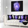 Designart Supernova Explosion Blue' Abstract Throw Living Room, Sofa, High Quality Pillow Insert + Cushion Cover Printed On Both Side 16 in. x 16 in view 2