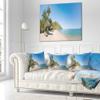 Designart Beach with Chairs and Umbrellas' Seashore Photo Throw Cushion Pillow Cover for Living Room, Sofa 16 in. x 16 in view 2