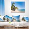 Designart Beach with Chairs and Umbrellas' Seashore Photo Throw Cushion Pillow Cover for Living Room, Sofa 16 in. x 16 in view 3