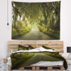 Designart ' Dark Hedges Road Through Old Trees' Landscape Tapestry Blanket Dcor Wall Art for Home and Office, Created On Lightweight Polyester Fabric x Large: 92 in. x 78 in view 2