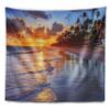 Designart ' Beach Side Resort with Palm Trees' Seashore Tapestry Blanket Dcor Wall Art for Home and Office X-Large: 92 in. x 78 in view 2