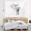 Designart ' Beautiful Deer with Big Horns' Animal Tapestry Blanket Dcor Wall Art for Home and Office, Created On Lightweight Polyester Fabric x Large: 80 in. x 68 in view 1