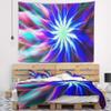 Designart ' Dance of Bright Spiral Blue Flower' Floral Tapestry Blanket Dcor Wall Art for Home and Office X-Large: 92 in. x 78 in view 2