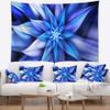 Designart ' Dancing Blue Flower Petals' Floral Tapestry Blanket Dcor Wall Art for Home and Office, Created On Lightweight Polyester Fabric x Large: 92 in. x 78 in view 1