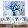 Designart ' Blue Mystic Psychedelic Tree' Abstract Tapestry Blanket Dcor Wall Art for Home and Office Medium: 39" x 32" view 1