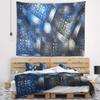 Designart ' Crystal Cell Dark Blue Steel Texture' Abstract Tapestry Blanket Dcor Wall Art for Home and Office, Created On Lightweight Polyester Fabric x Large: 92 in. x 78 in view 1