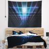 Designart ' Blue Laser Protective Grids' Abstract Tapestry Blanket Dcor Wall Art for Home and Office x Large: 92 in. x 78 in view 1