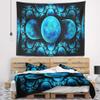 Designart ' Blue Exotic Pattern on Black' Abstract Tapestry Blanket Dcor Wall Art for Home and Office, Created On Lightweight Polyester Fabric x Large: 92 in. x 78 in view 1
