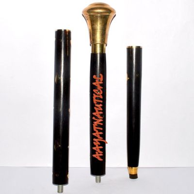 Mahira Nautical VINTAGE ROUND BRASS DESIGNER HANDLE WALKING STICKS & CANES FOR MEN AND WOMEN.