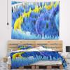 Designart ' Macro Render Structure Blue Yellow' Contemporary Tapestry Blanket Dcor Wall Art for Home and Office, Created On Lightweight Polyester Fabric Medium: 39 in. x 32 in view 1