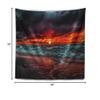 Designart ' Red Sunset Over Blue Waters' Seascape Tapestry Blanket Dcor Wall Art for Home and Office, Created On Lightweight Polyester Fabric Medium: 39 in. x 32 in view 4
