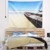 Designart ' Traditional Thai Boat on Beach' Seashore Tapestry Blanket Dcor Wall Art for Home and Office Medium: 39" x 32" view 1