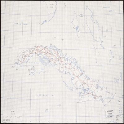 14" x 24" 1962 Map Of Cuba & Places Within