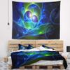 Designart ' Blue Curly Spiral on Black' Abstract Tapestry Blanket Dcor Wall Art for Home and Office, Created On Lightweight Polyester Fabric x Large: 92 in. x 78 in view 1