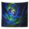 Designart ' Blue Curly Spiral on Black' Abstract Tapestry Blanket Dcor Wall Art for Home and Office, Created On Lightweight Polyester Fabric x Large: 92 in. x 78 in view 2