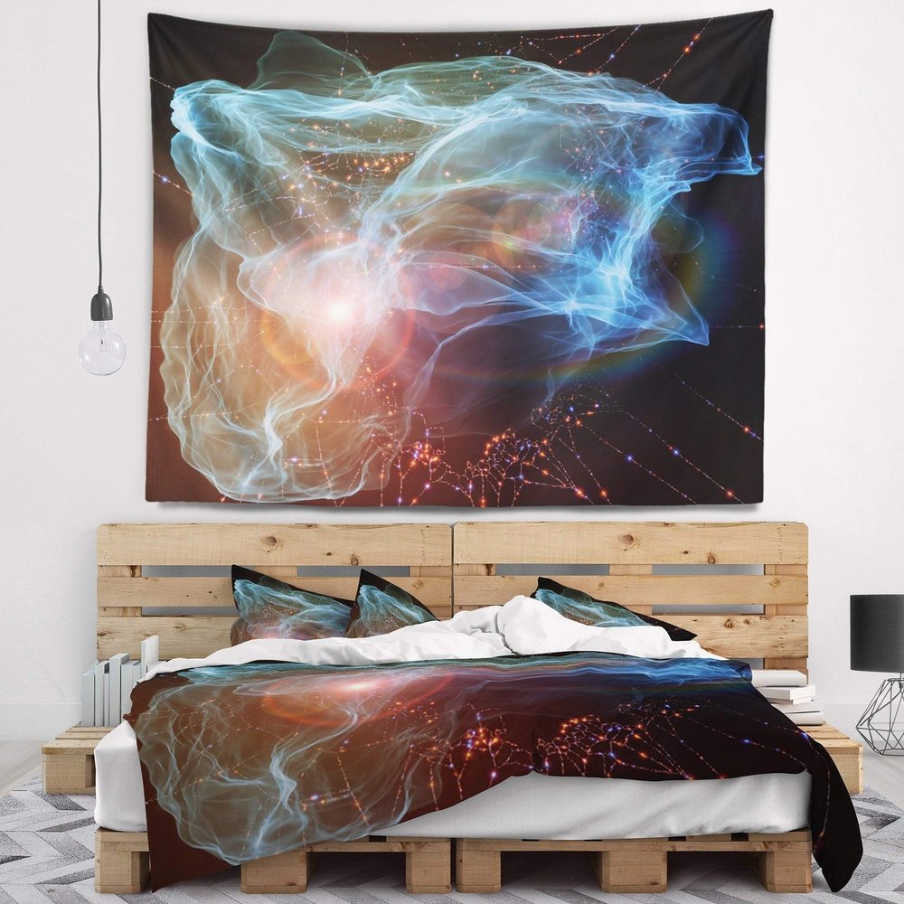 Designart Blue Lights of Network, X-Large/92 x 78"
