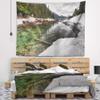 Designart ' Crystal Clear Lake with Pine Trees' Landscape Tapestry Blanket Dcor Wall Art for Home and Office, Created On Lightweight Polyester Fabric x Large: 92 in. x 78 in view 1